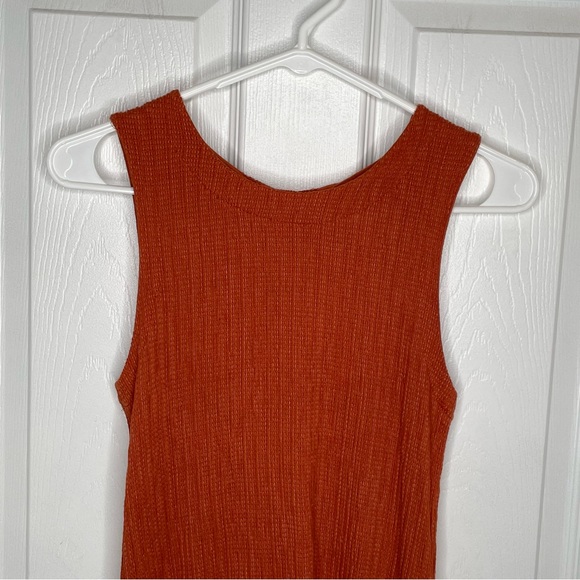 Anthropologie Montauk Textured Tank Top Button Back in Burnt Orange XS - Picture 4 of 11